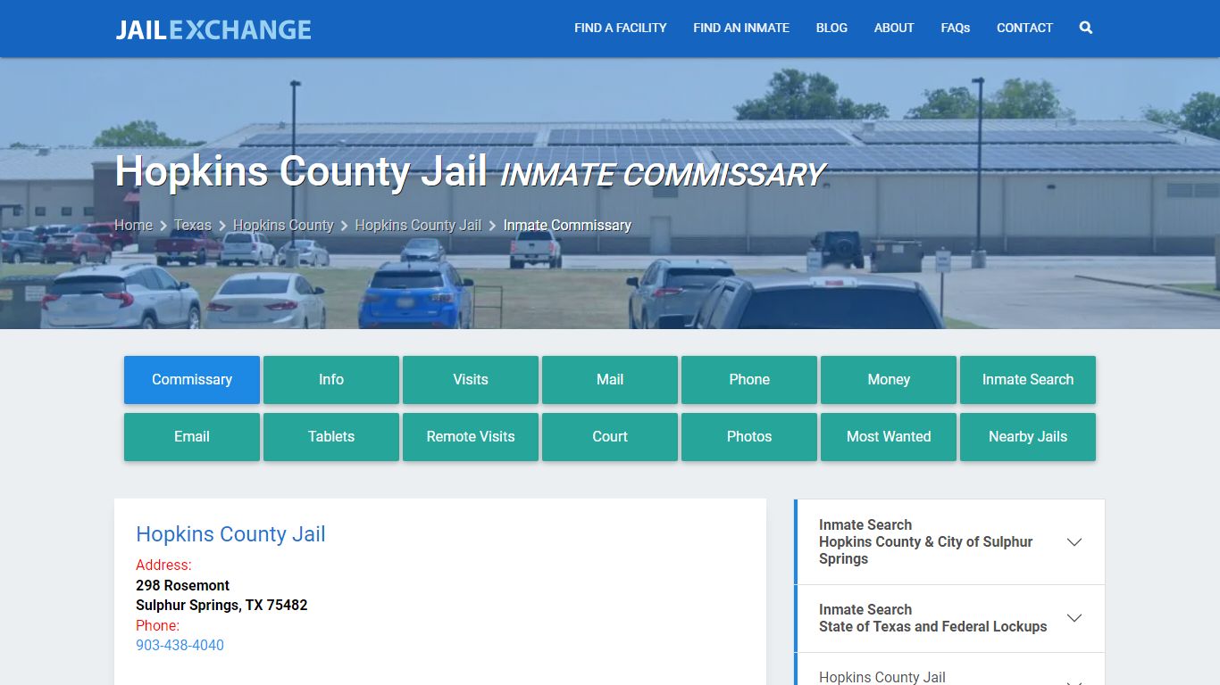 Inmate Commissary, Care Packs - Hopkins County Jail, TX